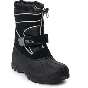 Totes Kids Black and Gray Snow Boots Size 1